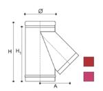 Διακλαδωτής 135° Καμινάδας Μονού Τοιχώματος INOX