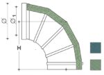 Γωνία 90° Καμινάδας Διπλού τοιχώματος Inox