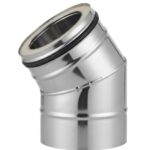 Γωνία 45° Καμινάδας Διπλού Τοιχώματος INOX