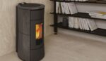 Cherie H 10/ 14 Evo EdilKamin Σόμπα Pellet Καλοριφέρ κεραμικό σκούρο γκρι