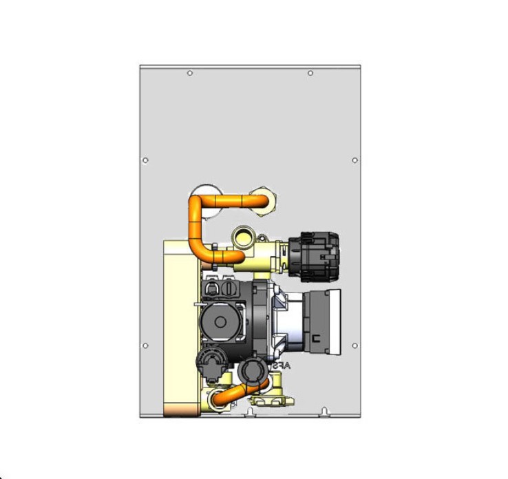 Kit RW-FX για εγκατάσταση θερμόσομπας ως μοναδική πηγή θερμότητας με ταυτόχρονη παραγωγή ζεστού νερού χρήσης.